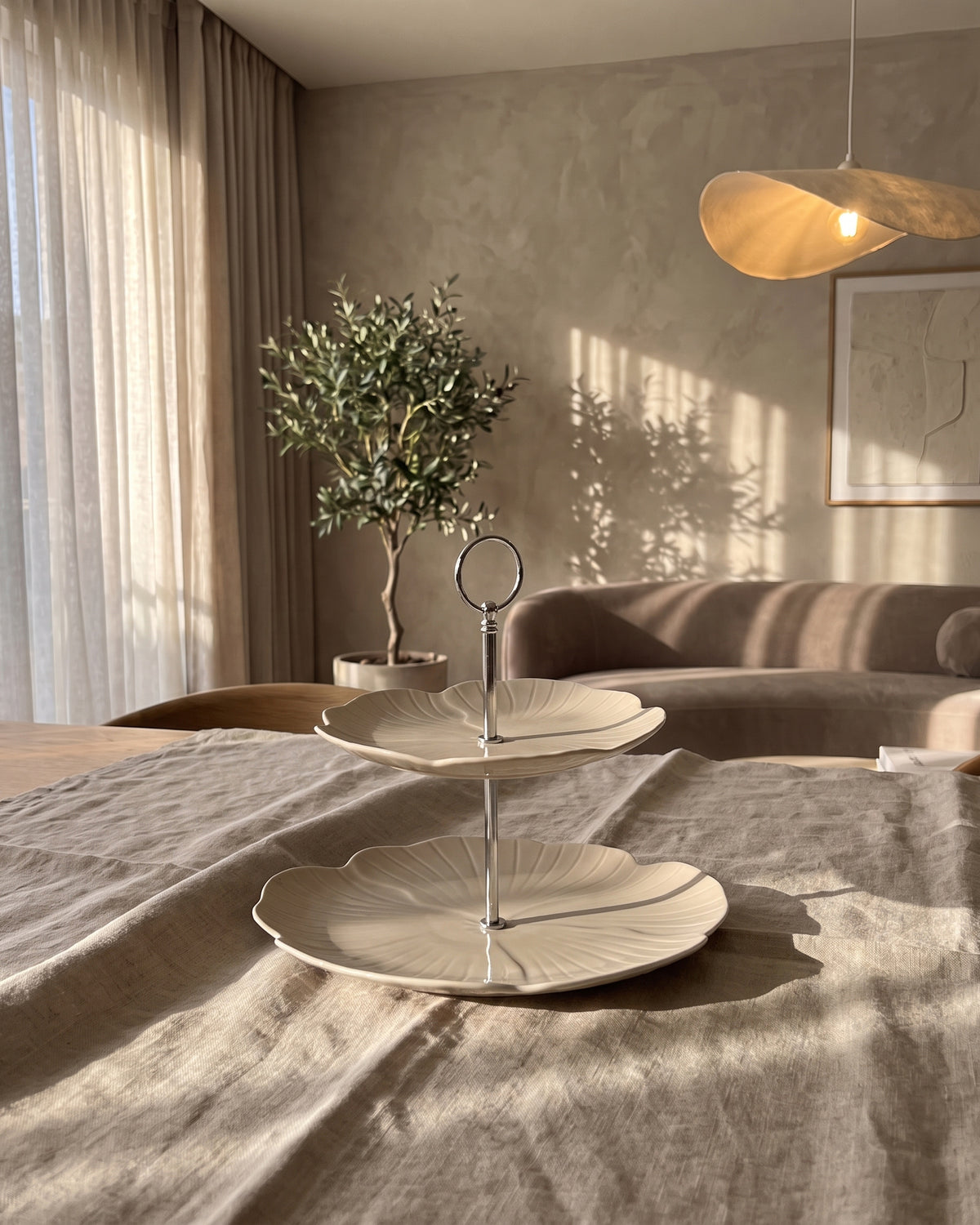 Bricard Florange Etagere 2-stufig | Taupe Ø20-27 cm