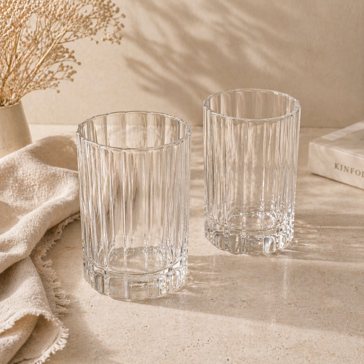 Luno drinkglas in bloemen design | 2 stuks | 300 ml