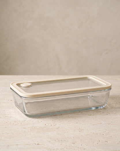 Vershoudbak Plat Lang |  700ml | Beige-transparant