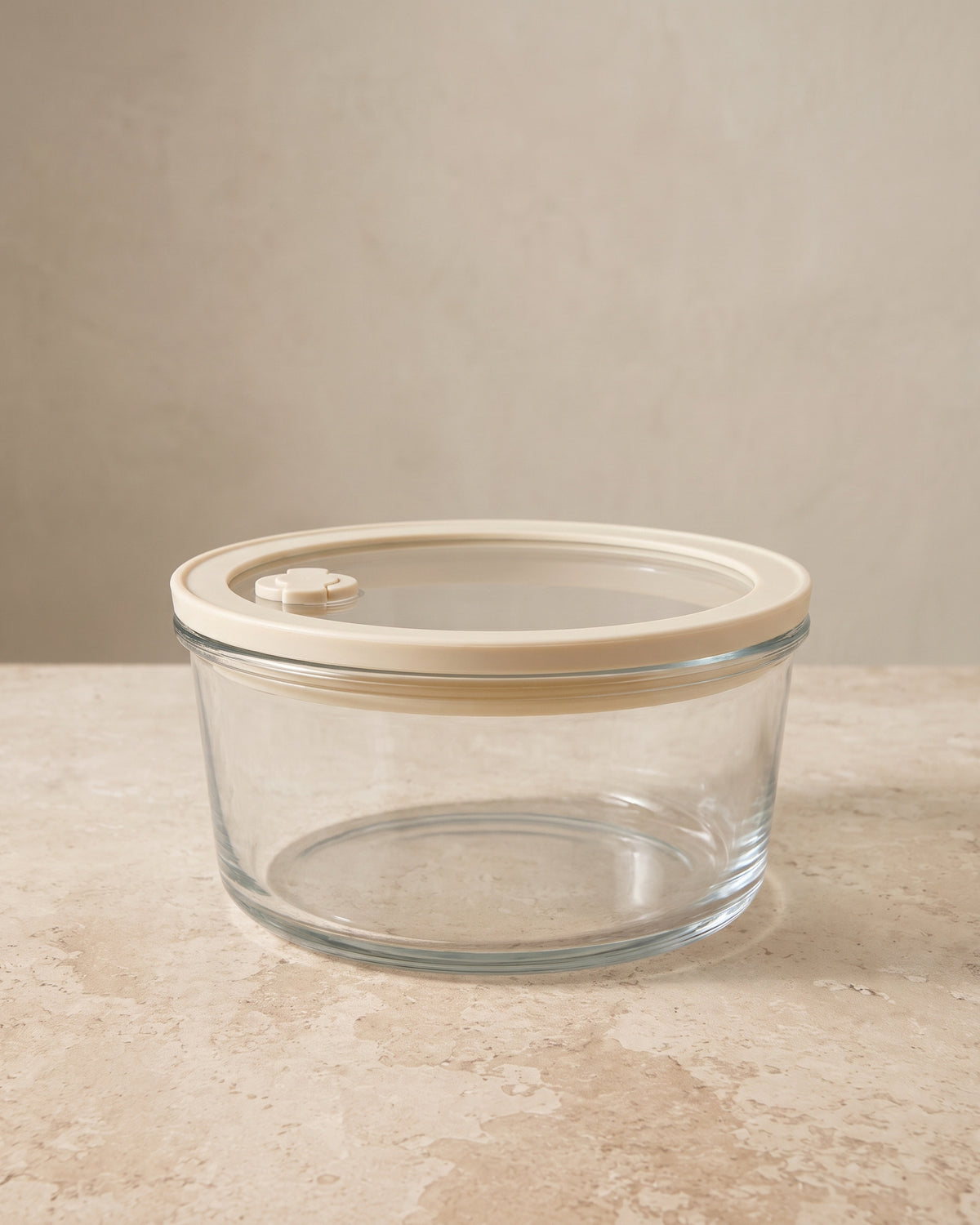 Frischhaltedose rund | 950 ml | Beige-transparent