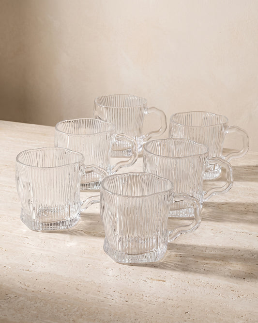 Diamond Clear Lines - Becher Glas - 6 Stück
