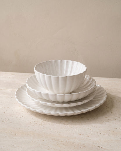 Daisy lotus Geschirrset | 24-teilig | weiß