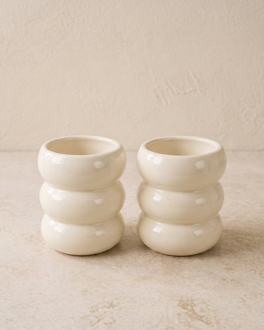 Wave Bubble Tasse - Creme - 2 Stück - 400ml
