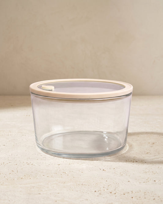 Frischhaltedose rund | 1650ml | Beige-transparent