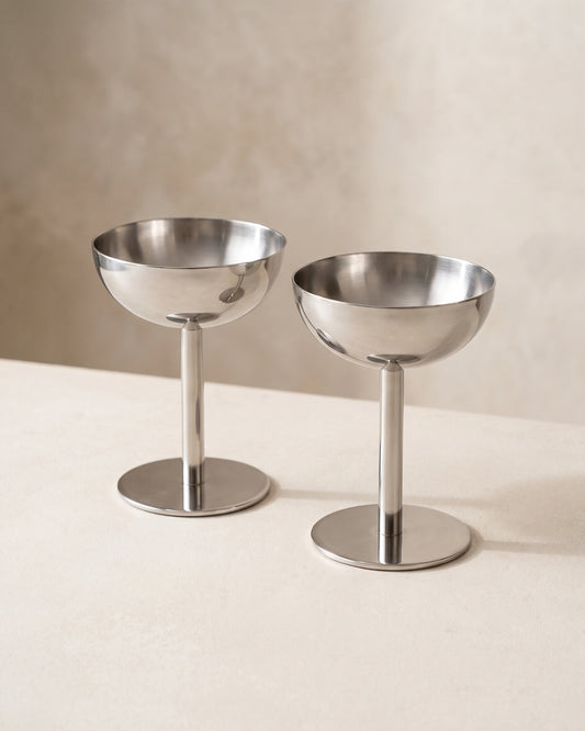 Aura rvs coupe | 2 stuks | 10 cm