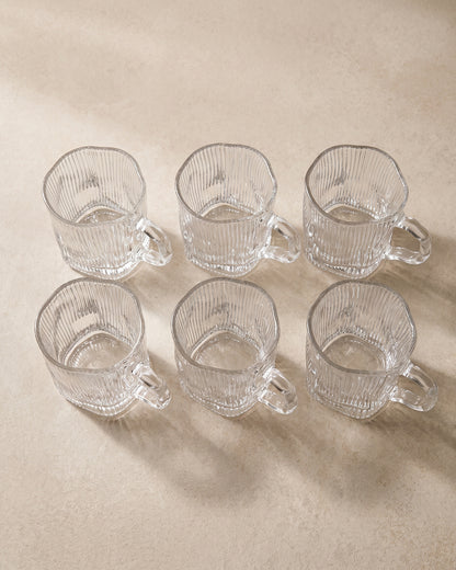 Diamond Clear Lines - Mug Glas - 6 Stuks
