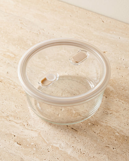 Vershoudbak rond |  1650ml | Beige-transparant