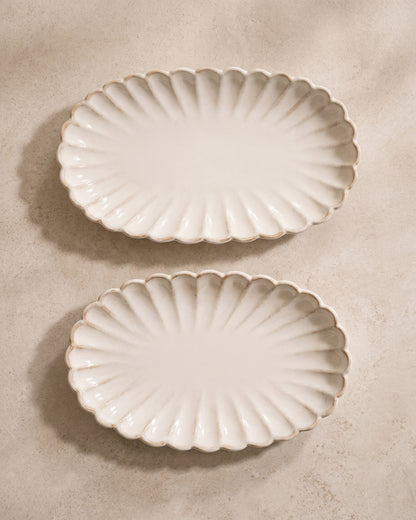 Bloomy Lotus serveerschaal | 2 stuks | 23 x 12 cm