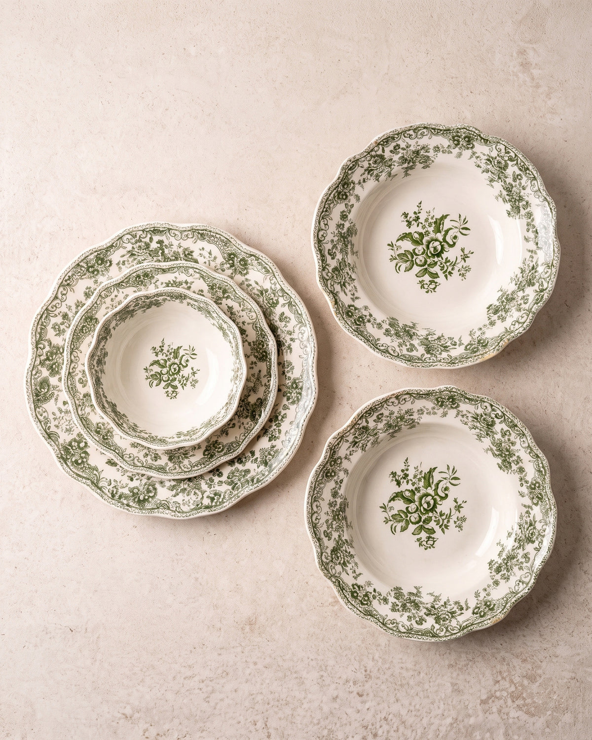 Vintage - Serviceset - 25-teilig - Grün