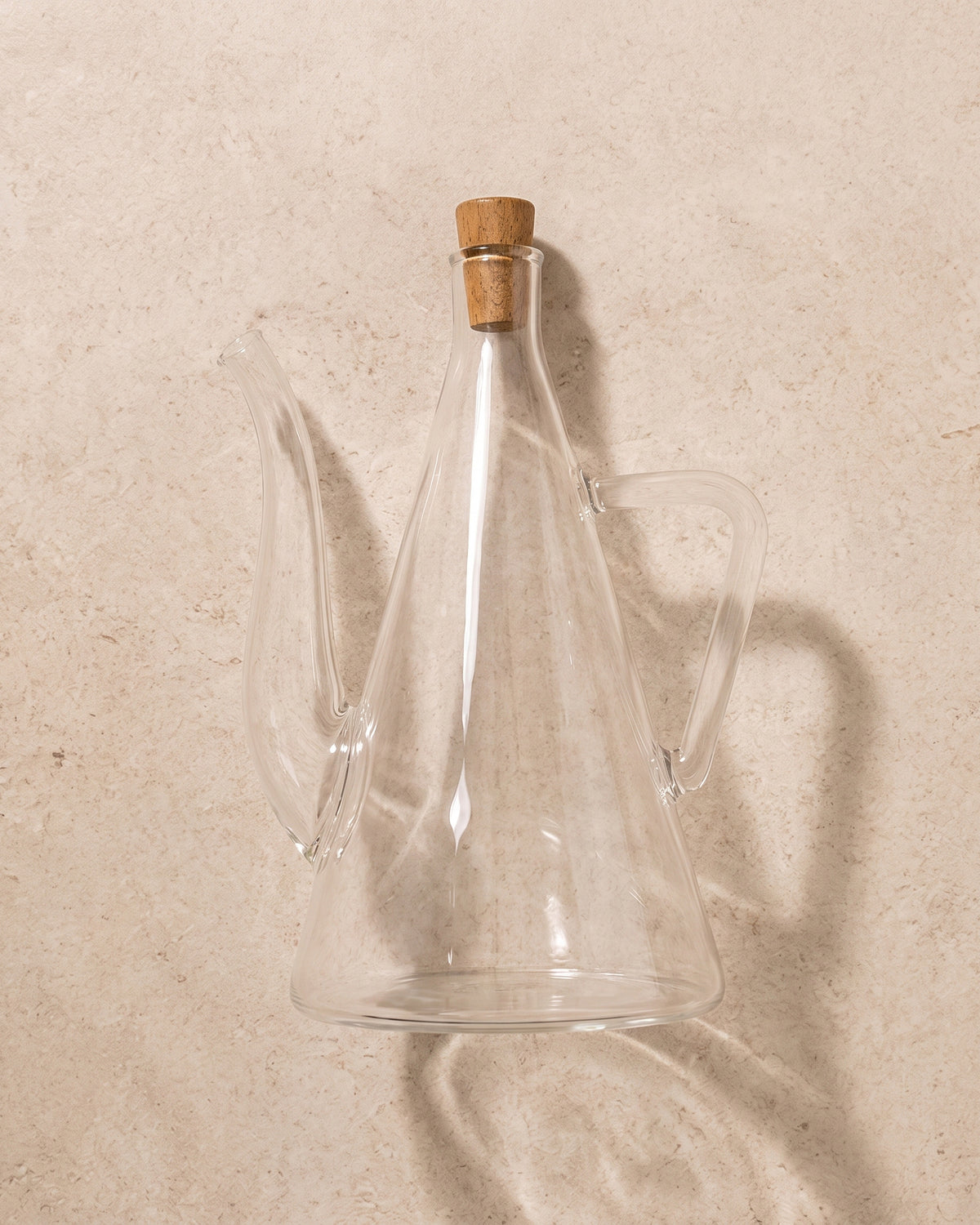 Soledo borosilicaat glazen oliefles met acacia dop | 585 ml