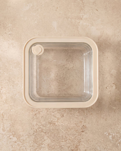 Frischhaltedose rechteckig | 1170 ml | Beige-transparent