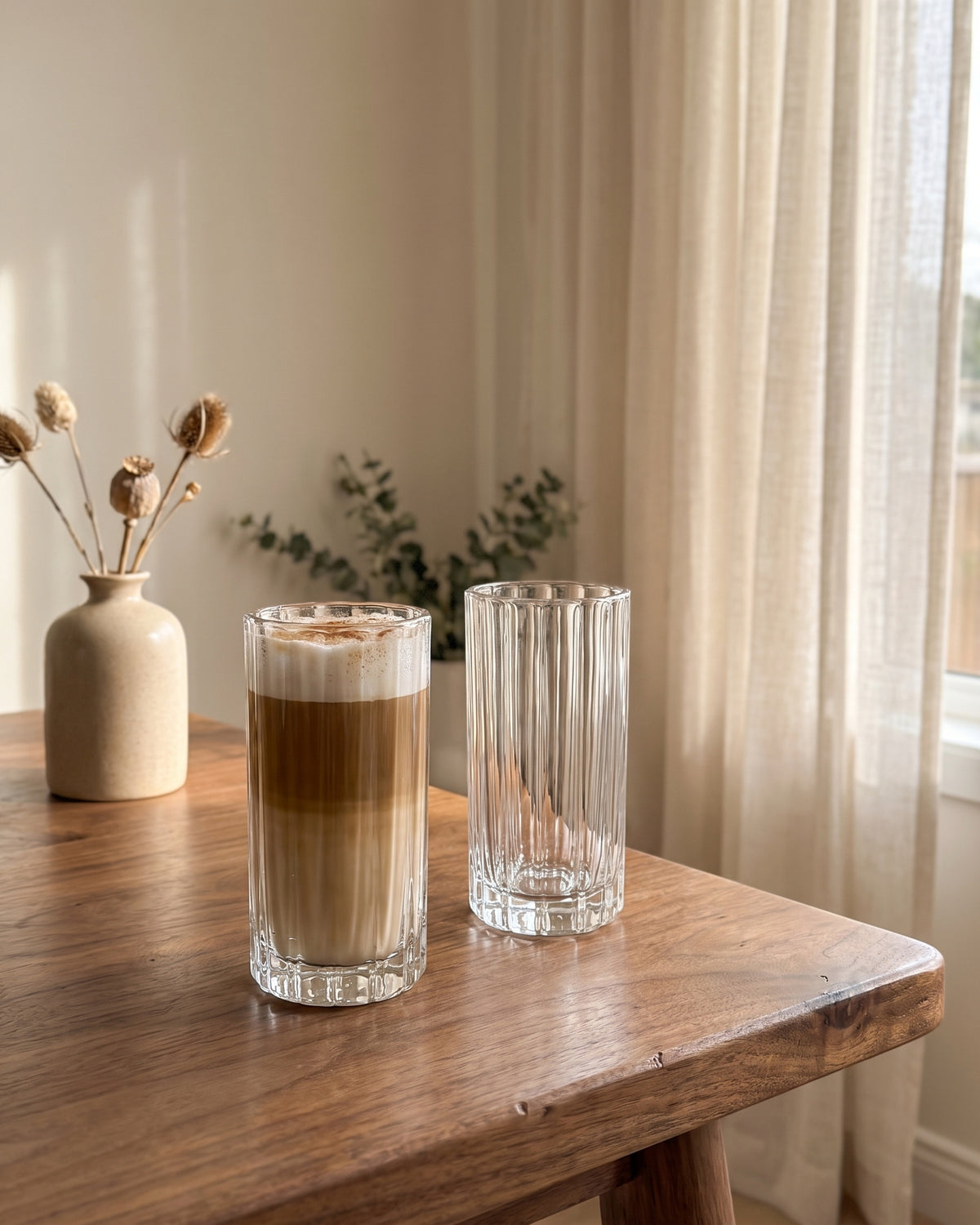 Luno Trinkglas im Blumendesign | 2 Stück | 456 ml